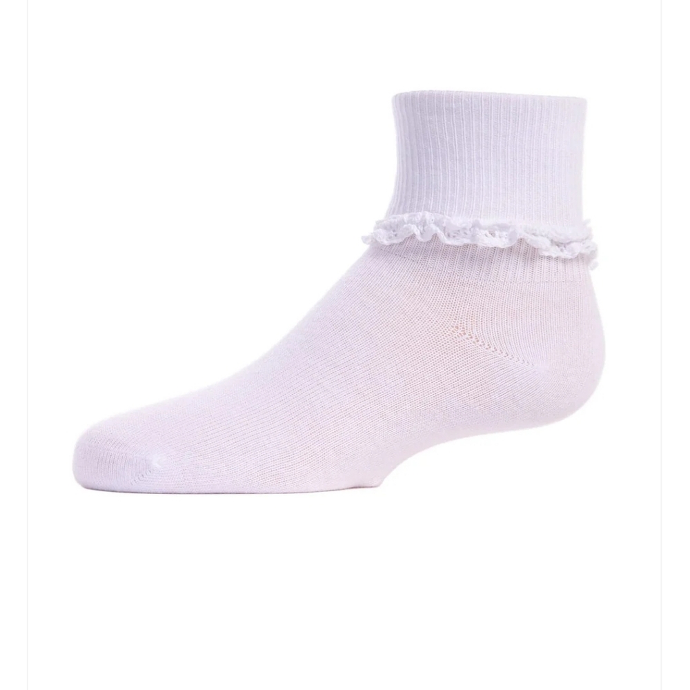 1990's JC Penney Basics/Infant Toddler Lace Trim Anklets, Size Large,C344424309